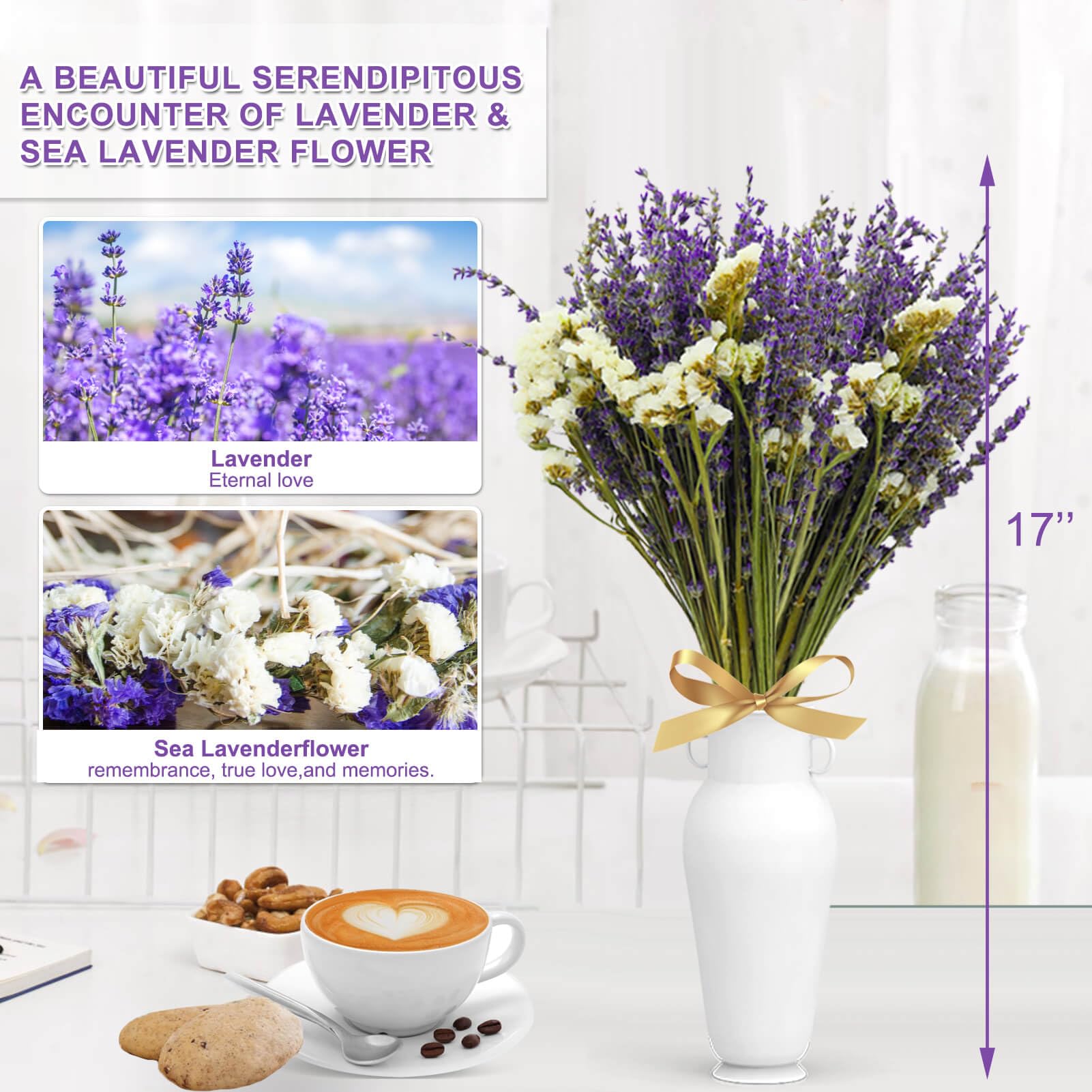   花瓶セット ラベンダ ー Amazon | ドライラベンダー&シーラベンダーフラワーバンドル